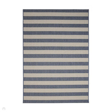 County Stripe Navy In-Outdoor Flatweave Rug-Melrose-Rug Love - The Most Loved Rug Store